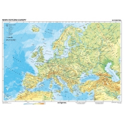 Europa fizyczna / polityczna - PL - mapy ścienne
